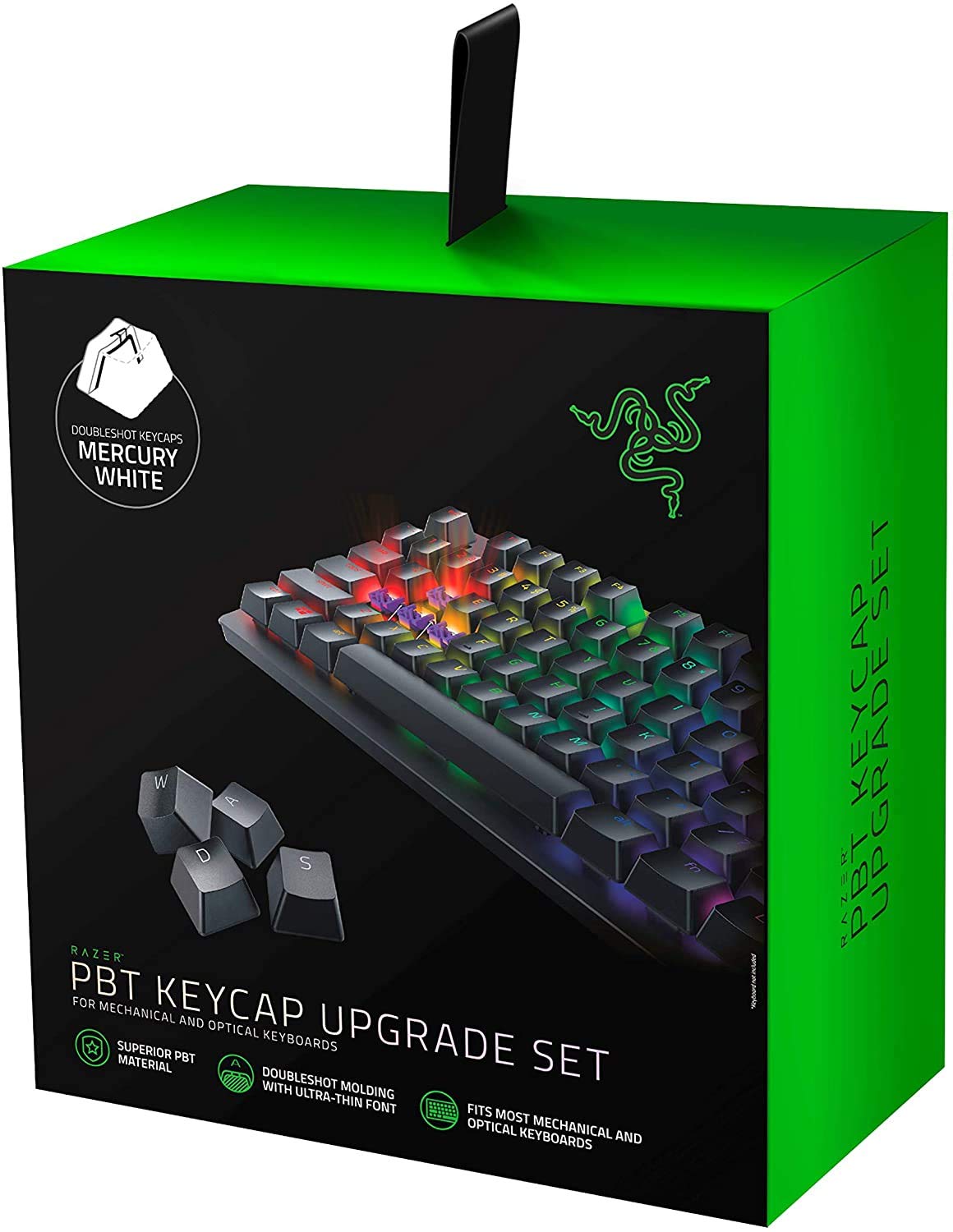 Razer PBT Keycap Upgrade Set - Backlight Compatible (Superior PBT Shine Resistant Material, Doubleshot Molding with Ultra Thin Font) Mercury