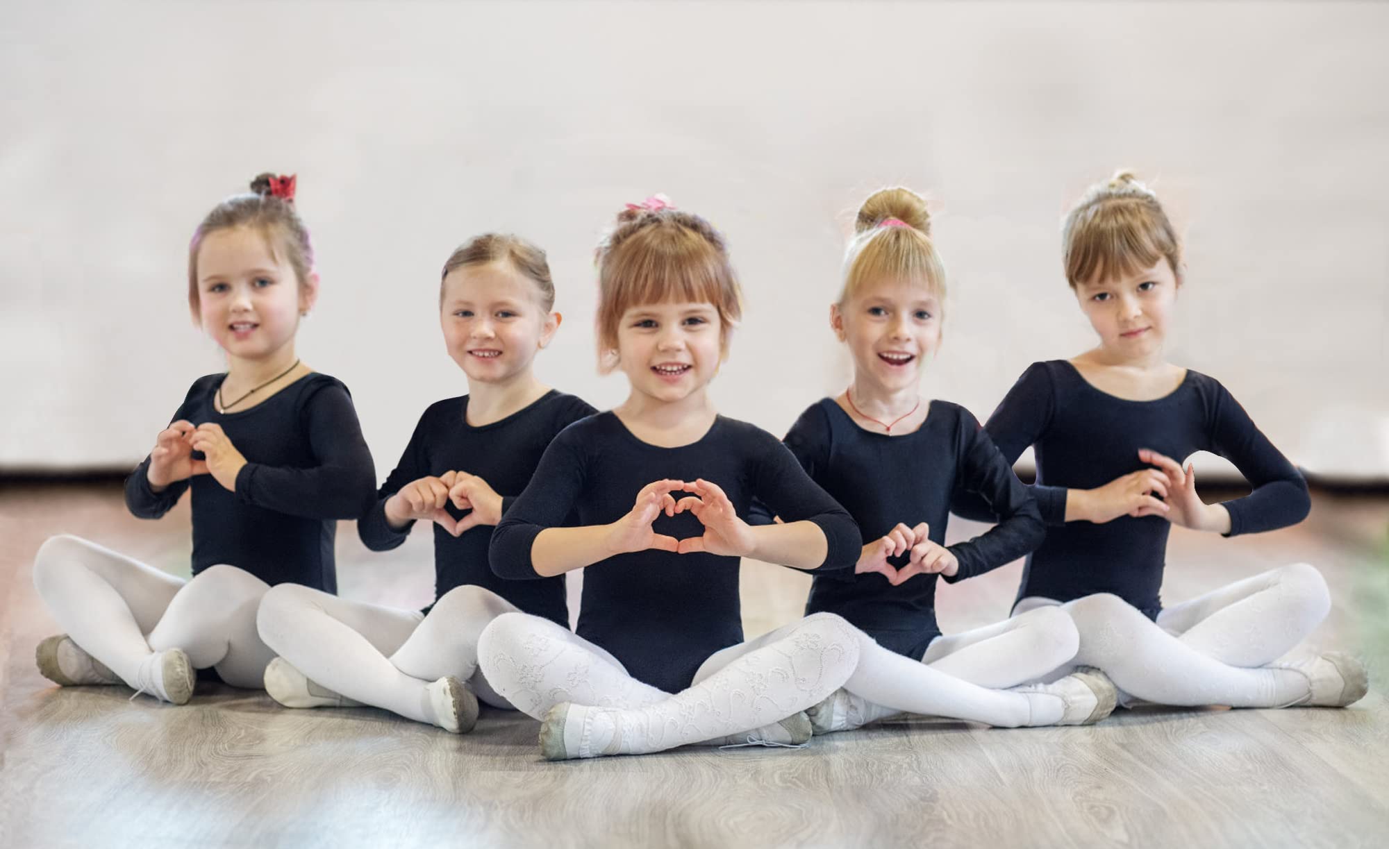 DANSHOW Girls' Team Basic Long Sleeve Leotard for Toddler Gymnastics Dance Ballet