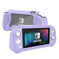 Switch Lite Protective Case Compatible with Nintendo, Kmasic Full-Body Rugged Protective Case Built-in Screen Protector TPU Anti Shockproof Cover Accessories for Nintendo Switch Lite, Purple