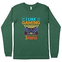 I Like Gaming and Maybe Three People Long Sleeve T-Shirt - Sarcastic T-Shirt - Gamer Long Sleeve Tee Shirt