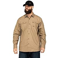 ARIAT Men's Khaki Rebar Made Tough Durastretch Long Sleeve Work Shirt Beige/Khaki Medium