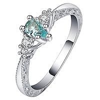 Promise Rings for Women Dainty, Dainty Rings Copper with Water Drop Shaped Cubic Zirconia Promise Rings Gifts for Women