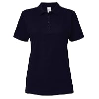 Gildan 64800L Ladies Softstyle Double Pique Polo Shirt - Navy - S