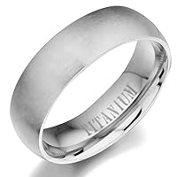 Gemini Bride Plain Matte & Polish Anniversary Titanium Wedding Ring width 5mm Valentine's Day Gift