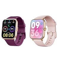 ENOMIR 2 Pack Smart Watch （W19 Pink and ID208 Purple） Bundle