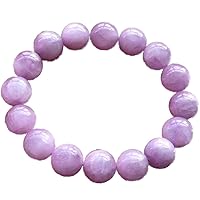 13mm Natural Purple Kunzite Gemstone Round Beads Women Men Bracelet AAAAA