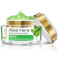 Aloe Vera, Green Tea & Cucumber Night Gel, 50gm (With Pure Aloe Vera, No Paraben or Silicon)