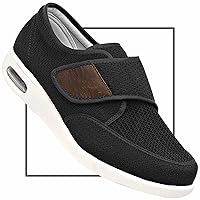 Mens Extra Wide Swollen Feet Slippers Slip On Sneakers Mens Trainers Sports Shoes Breathable Jogging Shoes with Adjustable Closures Arch Support Trainers
