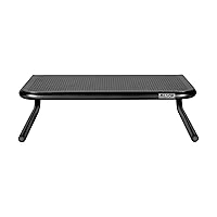 Allsop Metal Art Jr. Monitor Stand, 14-Inch wide platform holds 40 lbs with keyboard storage space - Pearl Black (30165)