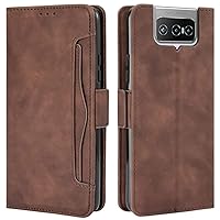 Asus Zenfone 7 ZS670KS Case, Magnetic Full Body Protection Shockproof Flip Leather Wallet Case Cover with Card Slot Holder for Asus Zenfone 7 ZS670KS Phone Case (Brown)