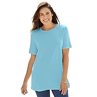 Woman Within Women's Plus Size Perfect Short-Sleeve Crewneck Tee