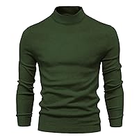 Quarter-Zip Sweater for Men Polo Slim Fit Pullover Business Casual Long Sleeve Turtleneck Sweaters