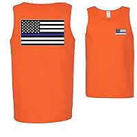 Police Department American Flag USA Patriotic Front and Back Mens Tank Top