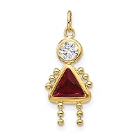 Saris and Things 14K Yellow Gold 14ky January Girl Birthstone Charm