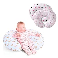 Little Grape Land Nursing Pillow & 2 Pillow Covers, Feeding Support Pillow for 0-18 Months, Multifunctional Support Cushion for Baby Girl Boy Unisex