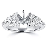 1.25 ct Ladies Round Cut Diamond Semi Mounting Engagement Ring in 18 kt White Gold