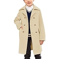 Kids Boys Classic Trench Coat Double Breasted Toddler Baby Long Jacket Breasted Peacoat Fall Winter Outwear Coats