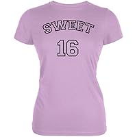 Milestone Birthday Athletic Sweet Sixteen 16 Juniors Soft T Shirt Lilac LG