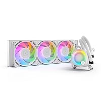 EK Nucleus AIO CR360 Lux White D-RGB All-in-One Liquid CPU Cooler with EK FPT Fans, Water Cooling Computer Parts, 120mm Fan, Compatible with Latest Intel & AMD CPUs
