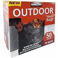 Smart Closure Outdoor Lawn 50 Gallon Trash Bags, 70Count