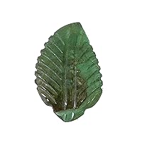 TGSC 5.30 Ct Natural Emerald Carved Leaf/Leave Shape Size 12x17 mm Loose Gemstone For Ring, Pendant, Earring Jewelry-May Birthstone-Wholesale Shop- Natural Zambian Emerald