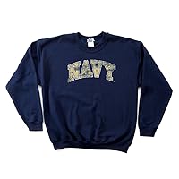 NCAA Navy 50/50 Blended 8-Ounce Vintage Arch Crewneck Sweatshirt