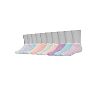 Hanes girls Comfortsoft Ankle Socks, Soft Stretch Socks for Girls, Assorted, 10-pair Pack