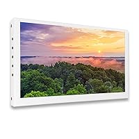 7 Inch HDMI Monitor 1024x600 IPS LCD Screen White Wall Mount HDMI Display with Speakers for PC Raspberry Pi 4 3