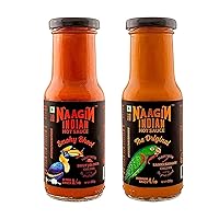 Naagin Indian Hot Sauce Combo (The Original x 1, Smoky Bhoot x 1) Pack of 2 (16.22 oz) | Spicy | Made with Premium Chillies | Unique Indian Food Experience | Instant Taste Upgrade | 100% Vegan