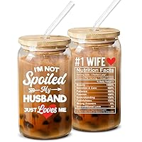 NewEleven Mothers Day Gifts For Wife From Husband - Romantic Anniversary Wedding Gifts For Wife, Her From Husband - Best Presents Idea For Wife, Women - 16 Oz Coffee Glass