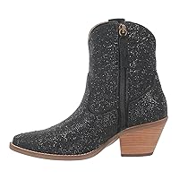 Dingo Womens Rhinestone Cowgirl Round Toe Casual Boots Ankle Mid Heel 2-3