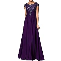 Lace Chiffon Mother of Bride Dresses Long Formal Evening Gown for Women