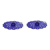 Charles Viancin Silicone Blueberry Drink Airtight Lid/Cover Set of 2, Blue
