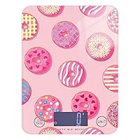 ALAZA Cute Donuts Pink Food Scale Kitchen Scales Digital Weight Ounces and Grams, 5g/0.18 oz - 5kg/11LB