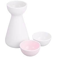 Saikai Pottery Hasami Ware Essence Pale Sake Set White Pink
