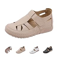 Women's Closed Toe Slip-On Casual Loafers,Lightweight Comfy Boho Gladiator Ankle Strap Orthotic Softsole Wedge Sandals