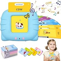 Talking Flash Cards Learning Toys for 2 3 4 5 Year Old Kids Toddler Flash Cards, Educational Toddlers Toys Reading Machine with 224 Words, Preschool Montessori Toys and Birthday Gift for Kids (Blue)