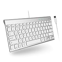Macally USB有線キーボード Mac/Windows PC用 省スペース対応 小型Appleキーボード 78キー 外付けMacキーボード MacBook Pro/Air/iMac/デスクトップMac Mini用 シルバーアルミニウム