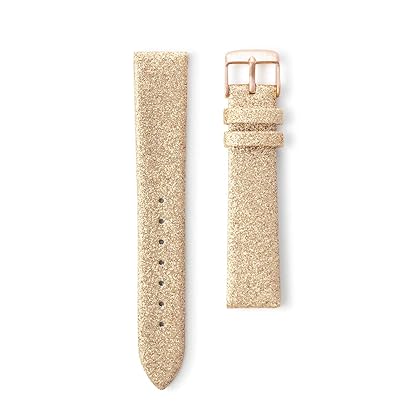 WRISTOLOGY Gold Glitter Leather 18mm Watch Band - Quick Release Easy Change Mens | Womens Strap
