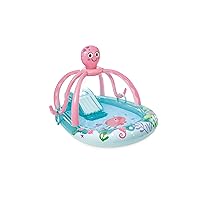 INTEX Friendly Octopus Inflatable Kiddie Pool: Inflatable Kids Pool with Water Sprayer and Slide – Splash Pad – 92