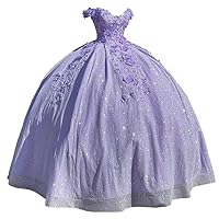 Off The Shoulder Quinceanera Dresses Lace Appliques Beaded Ball Gown Sparkly Tulle Sweet 16 Dresses