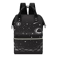 View to The Sky in Nighttime Durable Travel Laptop Hiking Backpack Waterproof Fashion Print Bag for Work Park Black-Style
