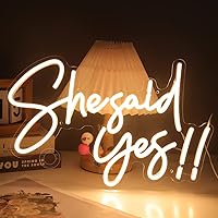 She Said Yes !! Led Neon Light Up Sign Propose Engagement Marry Me Wedding Party Wall Decor Sign Bachelorette Bridal Shower Party Warm White Bedroom Sign 15.8