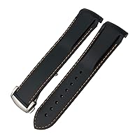 Rubber Silicone Watchband 19mm 20mm 21mm 22mm for Seiko SKX Waterproof Sport Watch Strap (Color : Black Orange, Size : 19mm)