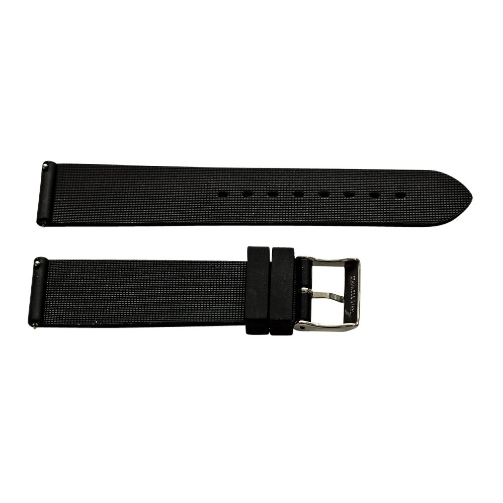 Clockwork Synergy - 2- Piece Ss Divers Silicone Watch Band Strap 26mm - Black - Male and Female Watches