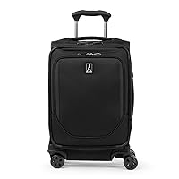 Travelpro Crew Classic Lightweight Softside Expandable Carry on Luggage, 8 Wheel Spinner Suitcase, Men and Women, Compact Carry On 20-Inch, Black