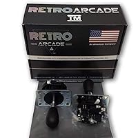 RetroArcade.us Mag-Stik-Plus Arcade Joystick player switchable from 4 to 8 way from the top of the panel (Black)