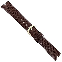 18mm Hadley-Roma Brown Genuine Java Lizard W/Cut Out Ends Mens Band MS972