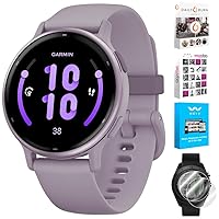 Garmin 010-02862-13 Vivoactive 5 Fitness Smartwatch, Orchid Bundle with Deco Essentials 2-Pack Screen Protector and Tech Smart USA Fitness & Wellness Suite