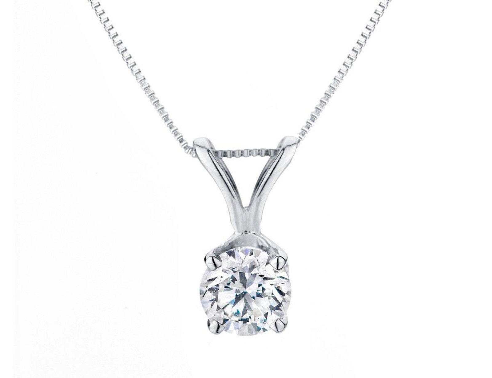 3.0 ct Brilliant Round Cut Stunning Genuine Moissanite Ideal VVS1 D Solitaire Pendant Necklace With 18